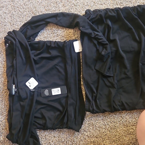 NWT Fashion Nova Elegant Black Off-Shoulder Skirt Set - Picture 6 of 6